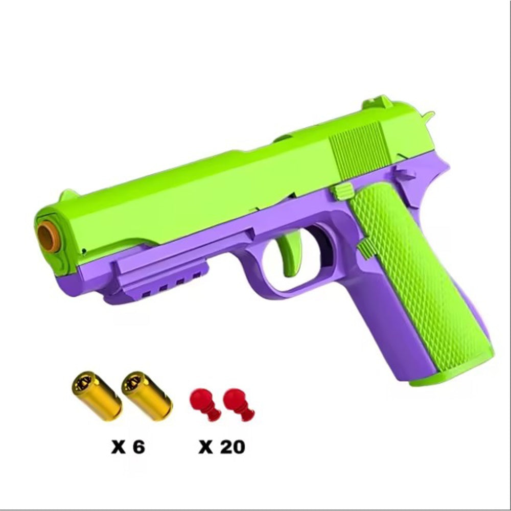 1PC M1911 Carrot Children's Toy Gun F8F13 Automatic Shell Throwing Continuous Pistol Boy Toy Gun Soft Bullet